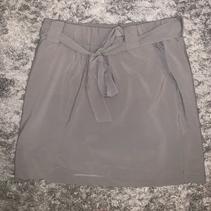 stretchy grey skirt with tie in front